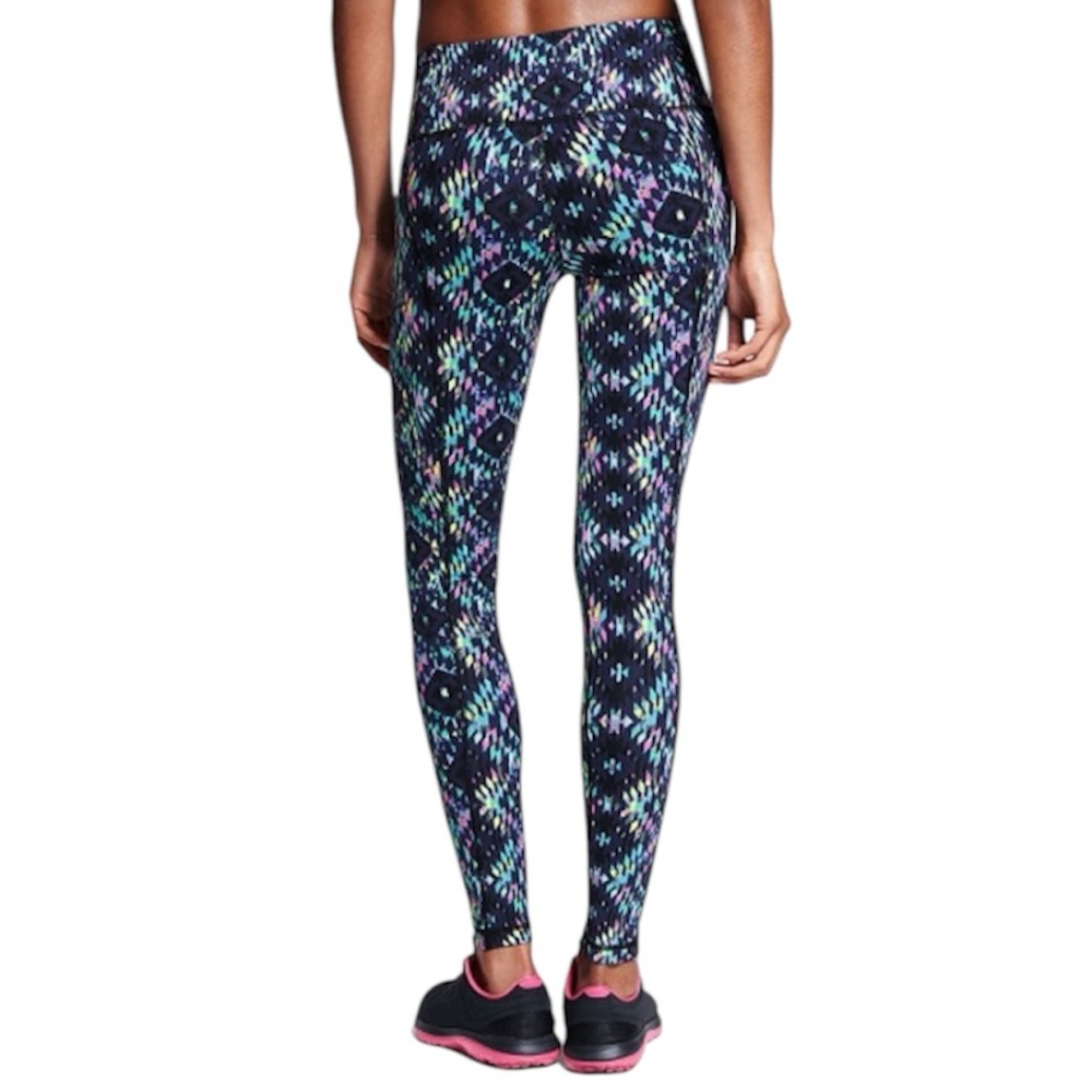 Victoria Secret Pink Knock Out Workout Leggings 28’ small Blue Multi Color